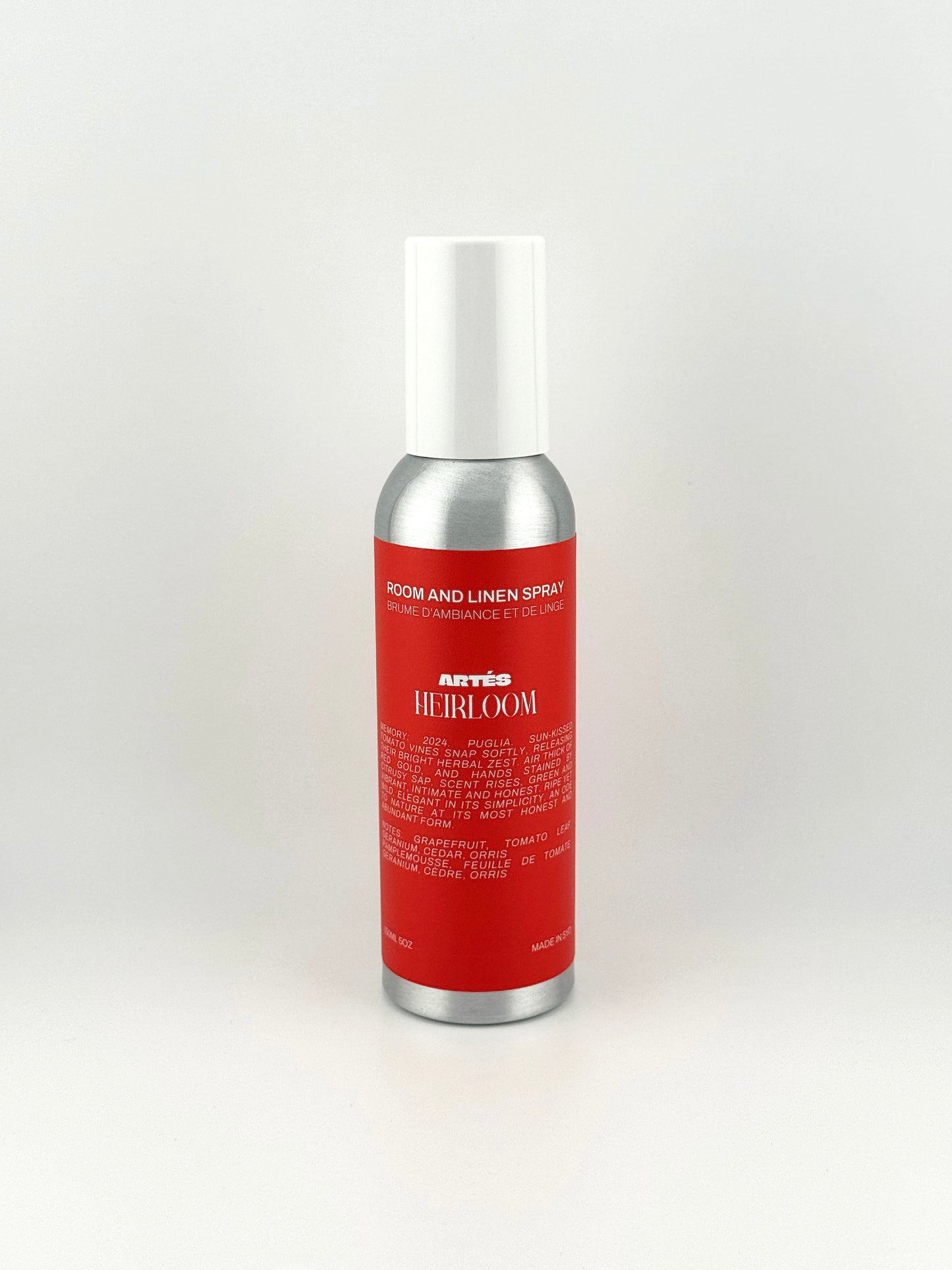 ARTES HEIRLOOM Room & Linen Spray in signature aluminium vessel