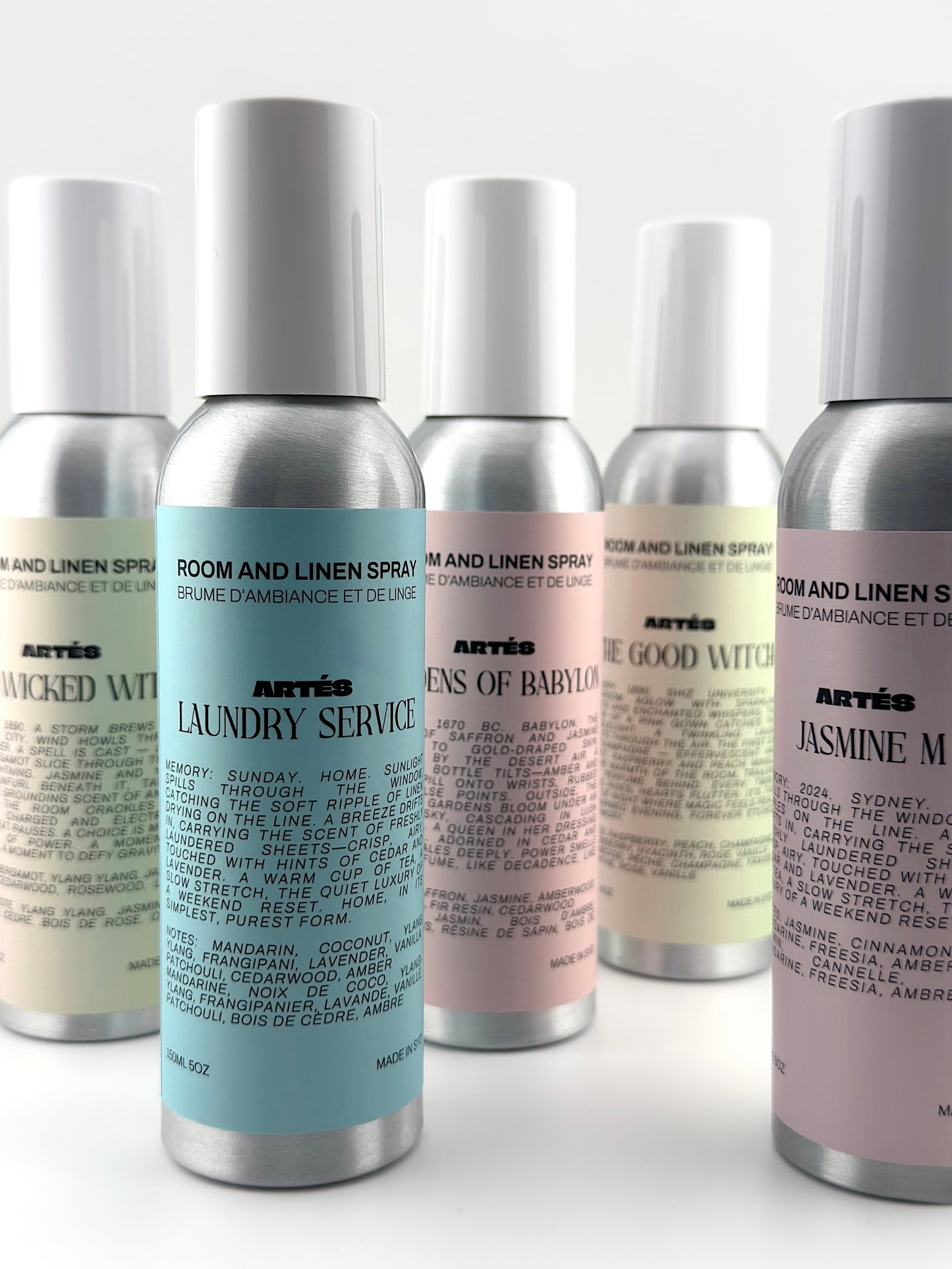 ARTES LAUNDRY SERVICE room and linen spray in signature aluminium bottle