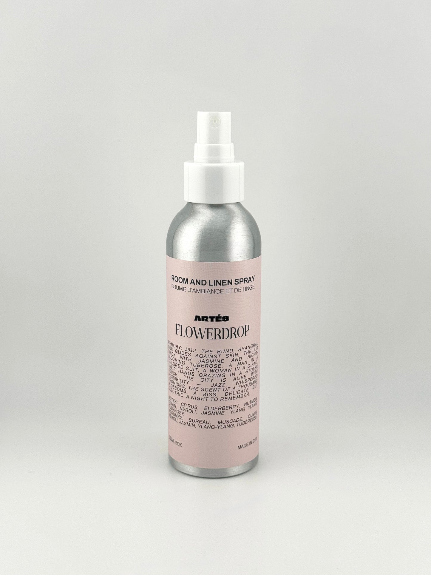 ARTES FLOWERDROP Room & Linen Spray in signature aluminium vessel