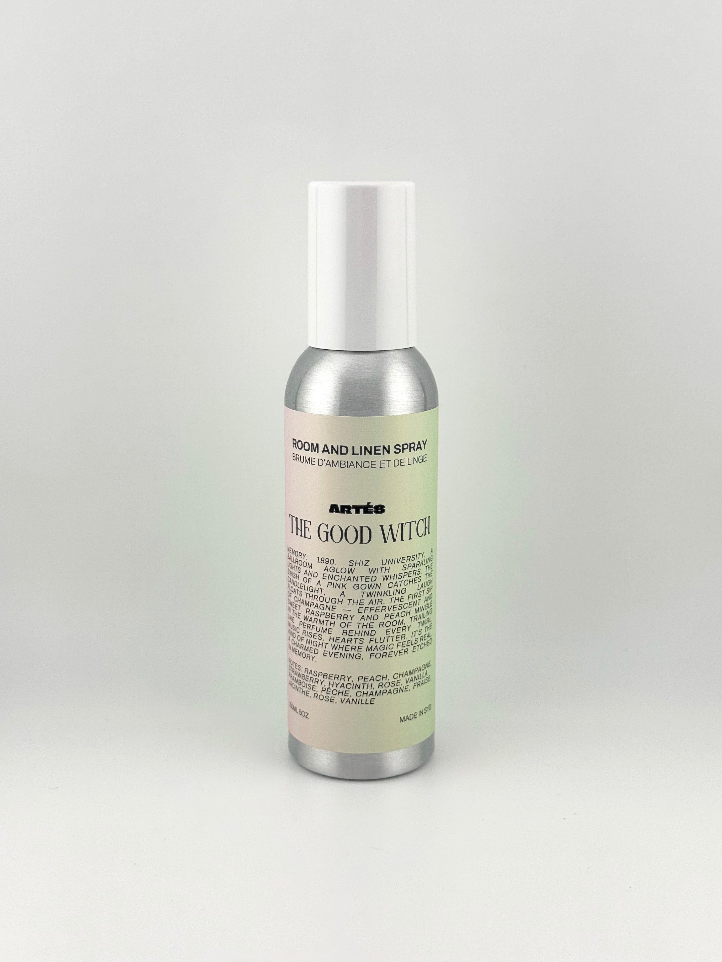 ARTES The Good Witch room and linen spray in signature aluminium bottle