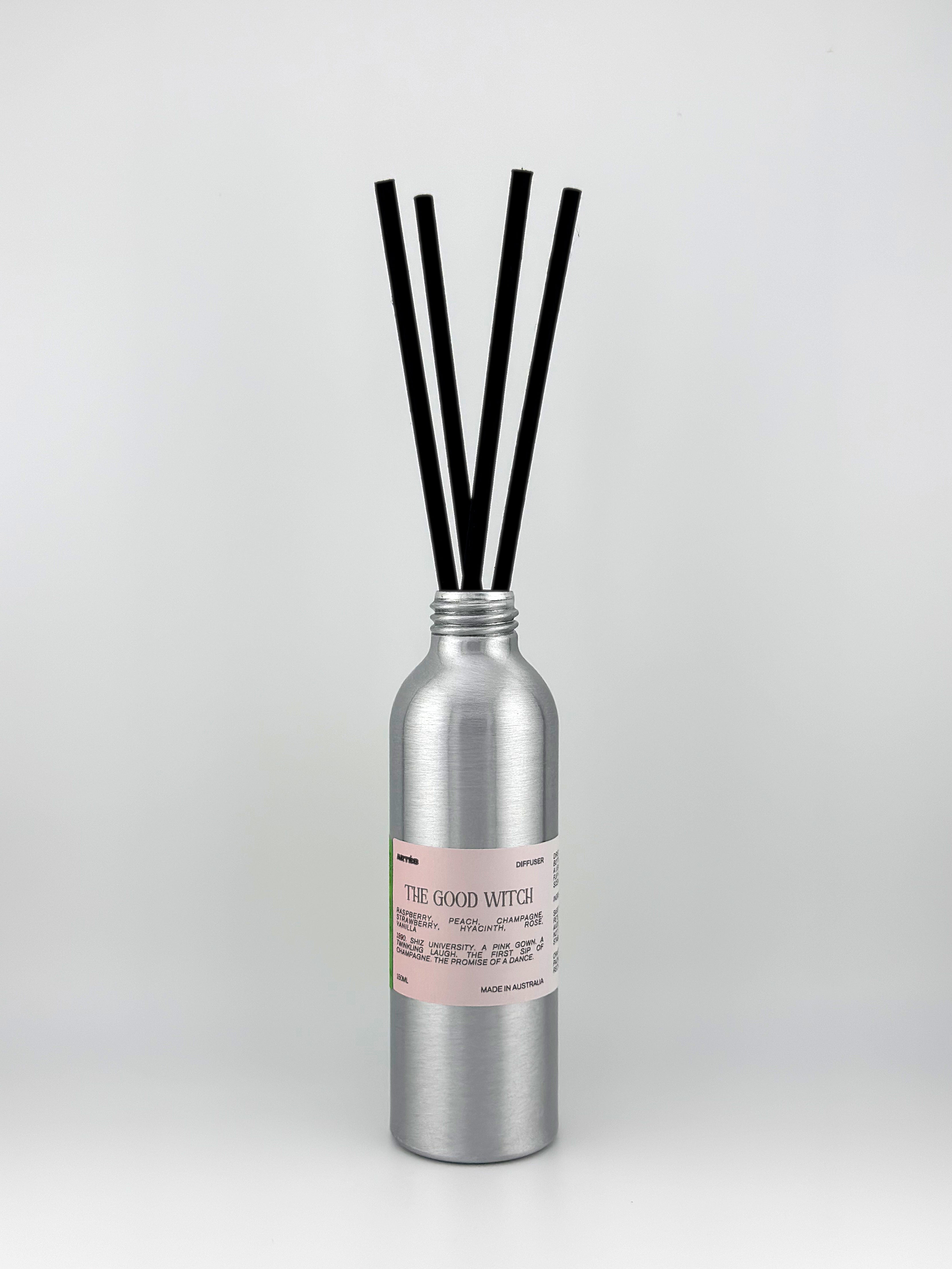 THE GOOD WITCH Reed Diffuser — peach, raspberry & champagne, 150ml | ARTES Australia