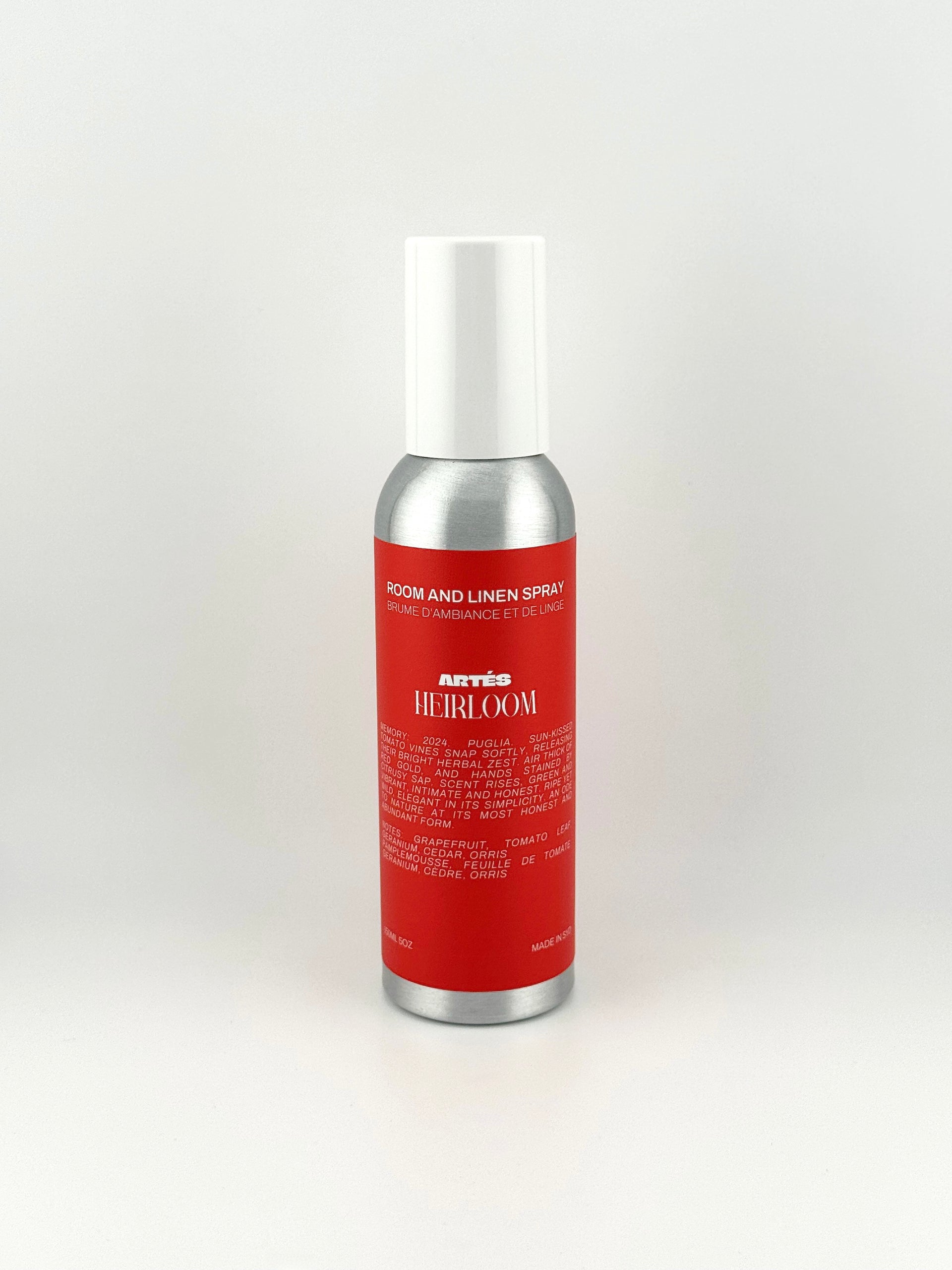 ARTES HEIRLOOM Room & Linen Spray in signature aluminium vessel