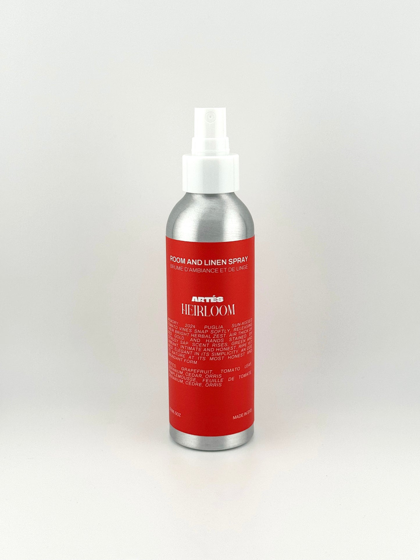 ARTES HEIRLOOM Room & Linen Spray in signature aluminium vessel