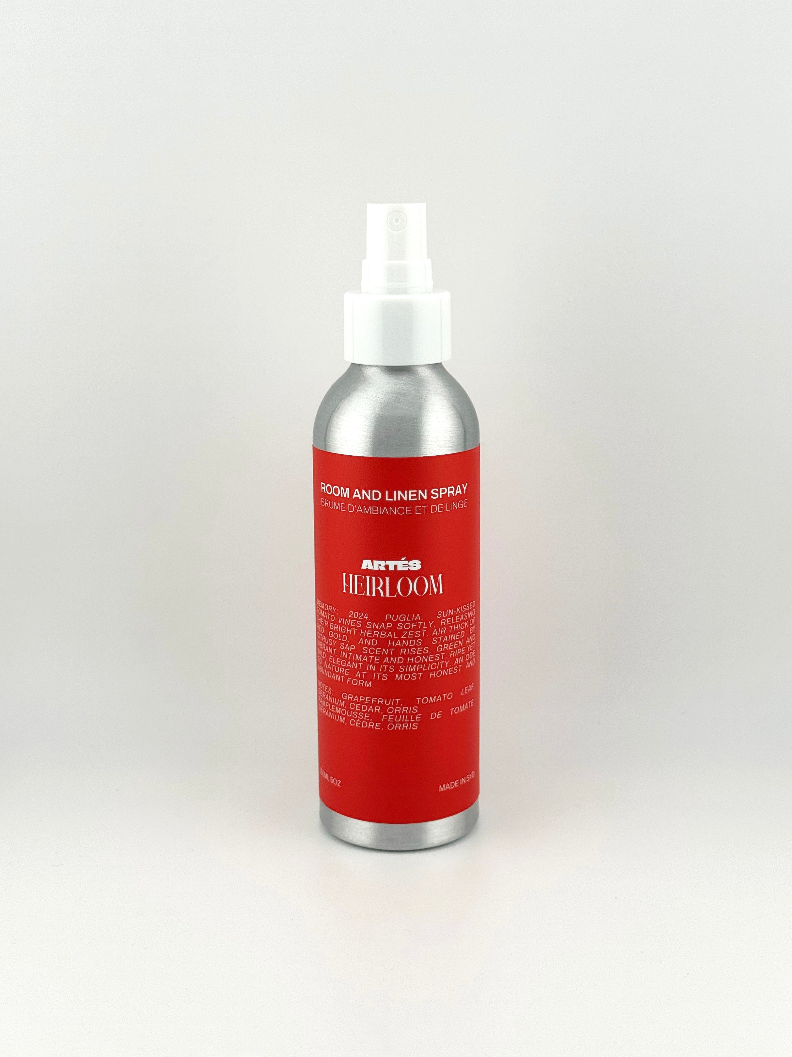 ARTES HEIRLOOM Room & Linen Spray in signature aluminium vessel