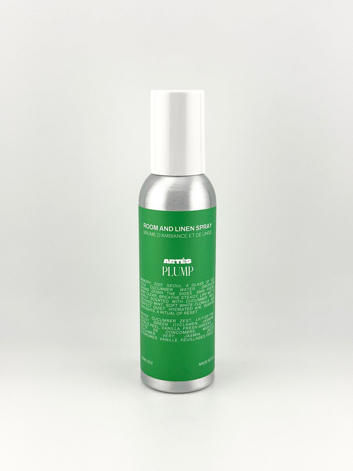ARTES PLUMP room and linen spray in signature aluminium bottle