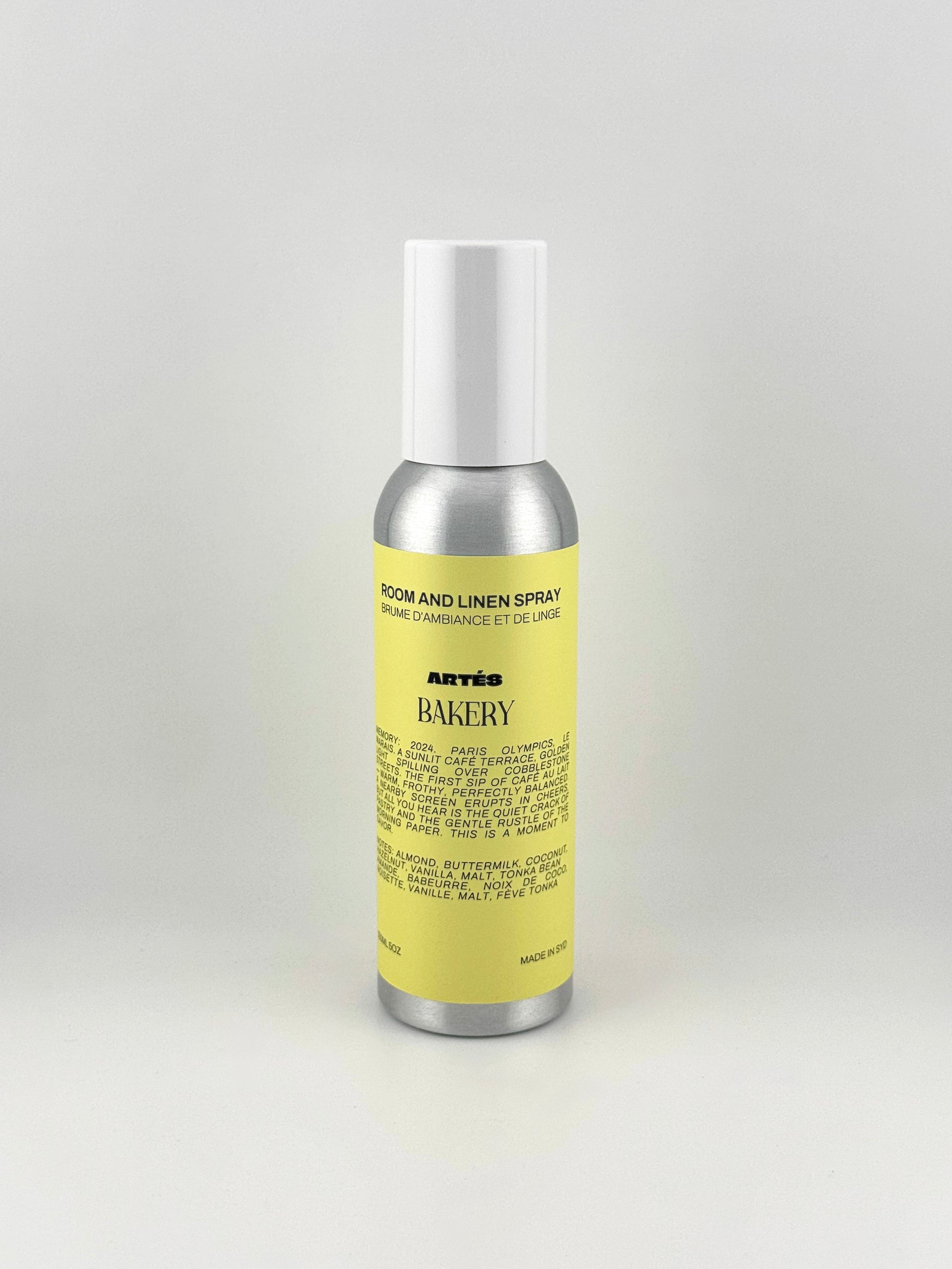 ARTES BAKERY Room & Linen Spray in signature aluminium vessel