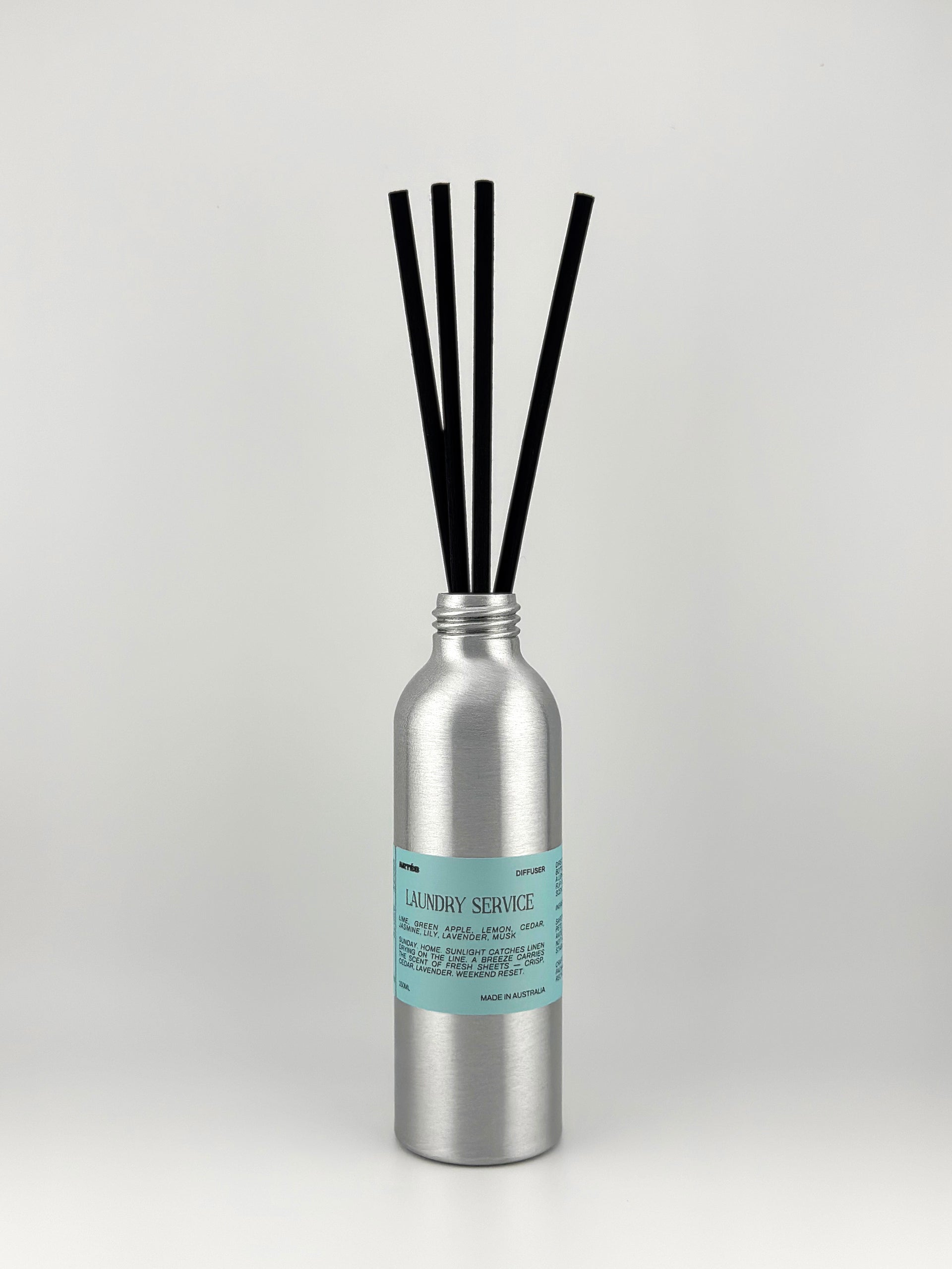 ARTES Laundry Service reed diffuser in signature aluminium vessel
