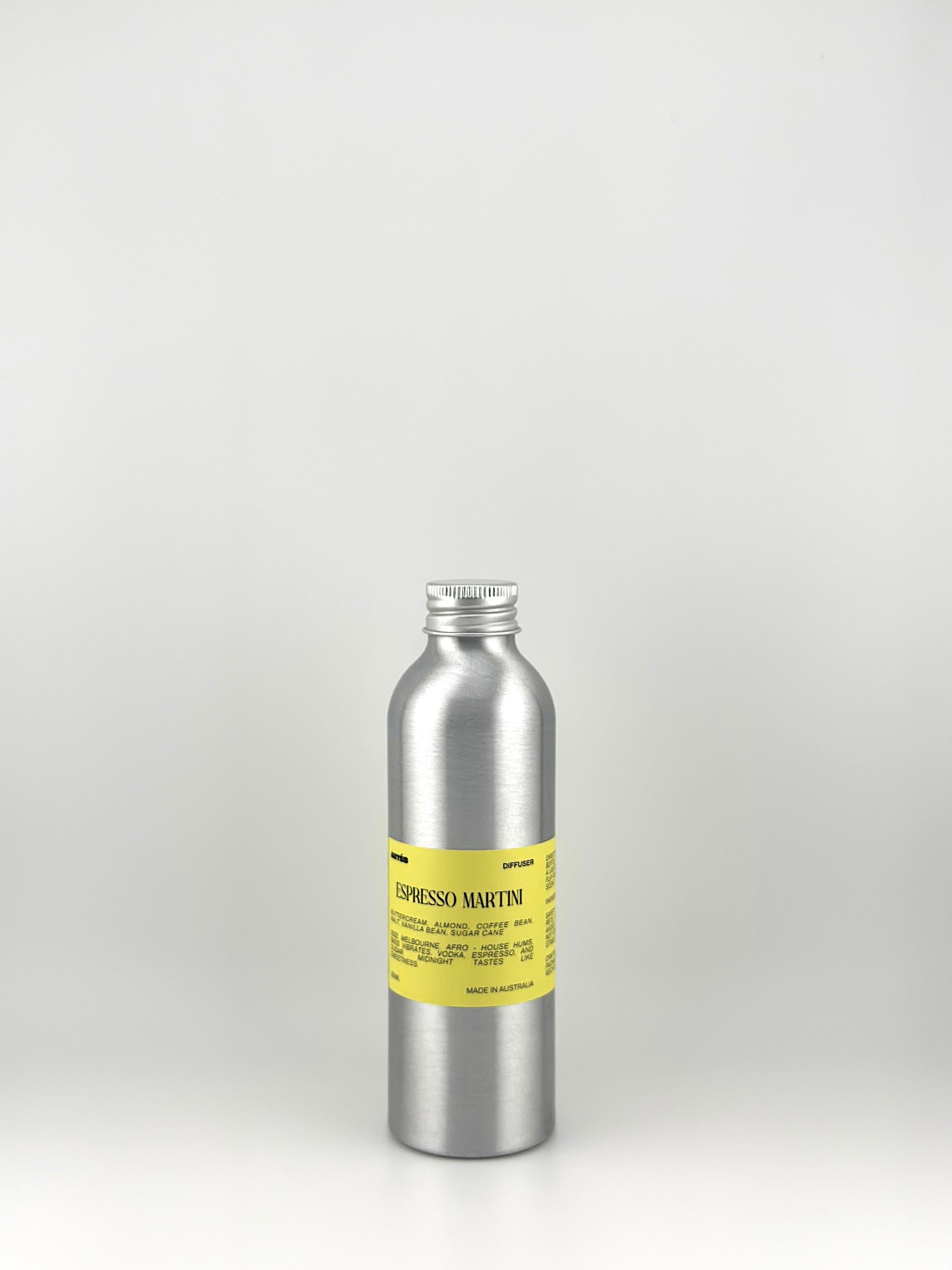ARTES Espresso Martini reed diffuser in signature aluminium vessel