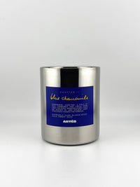 ARTES Blue Chamomile scented candle in signature stainless steel vessel