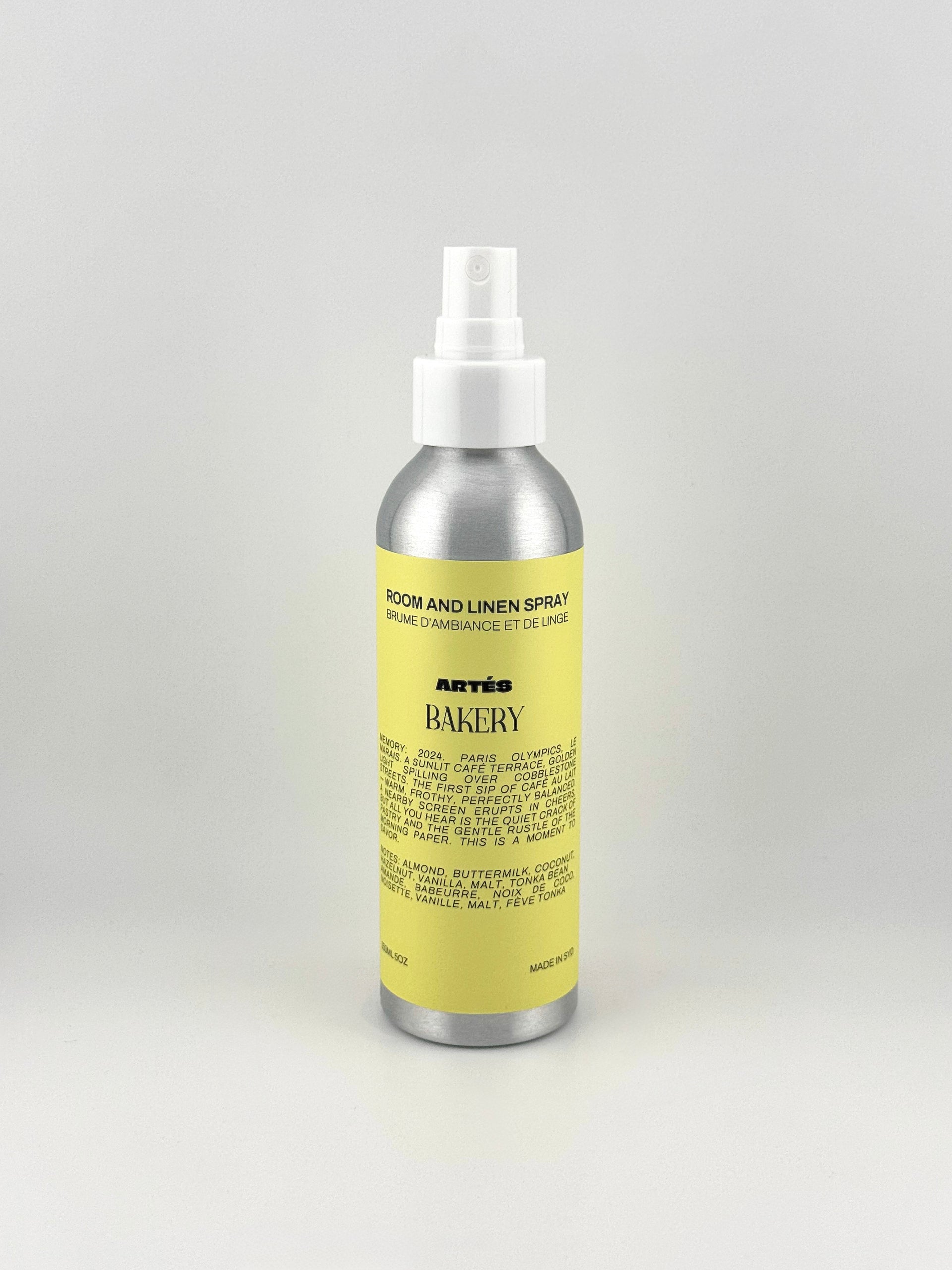 ARTES BAKERY Room & Linen Spray in signature aluminium vessel