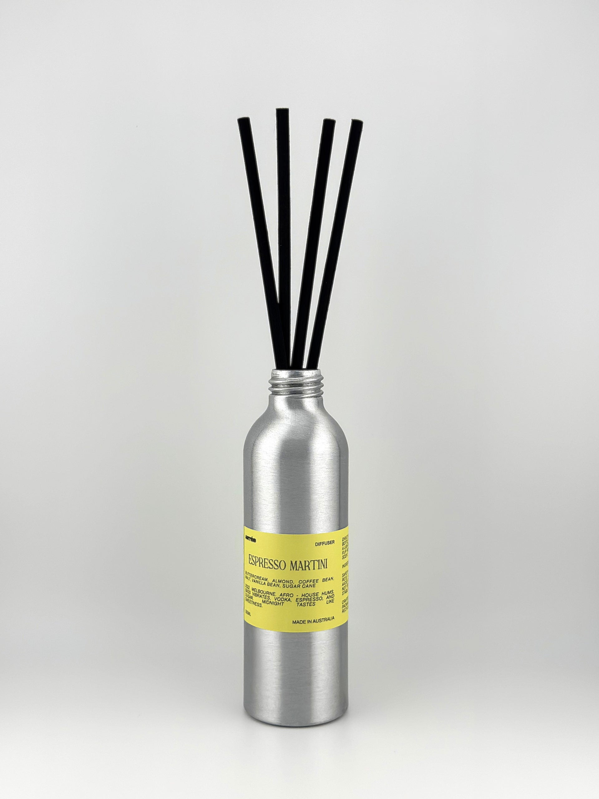 ARTES Espresso Martini reed diffuser in signature aluminium vessel