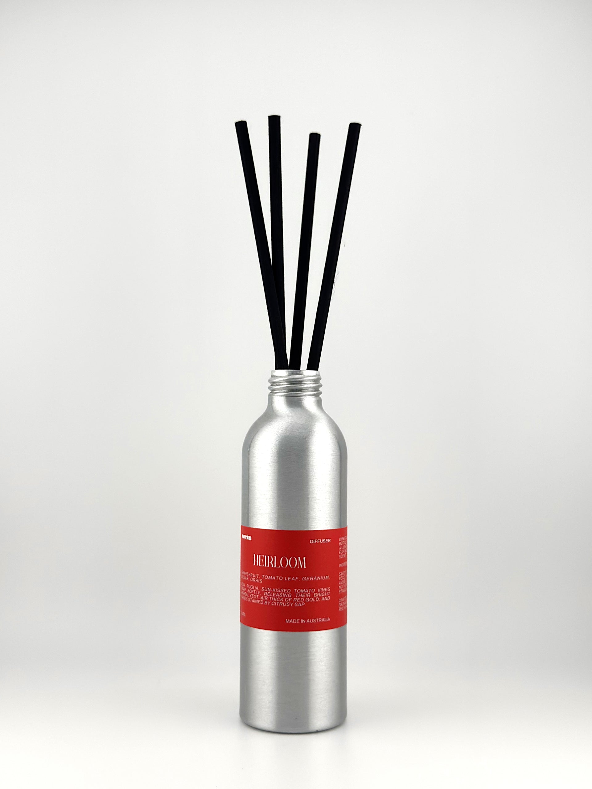 ARTES Heirloom reed diffuser in signature aluminium vessel