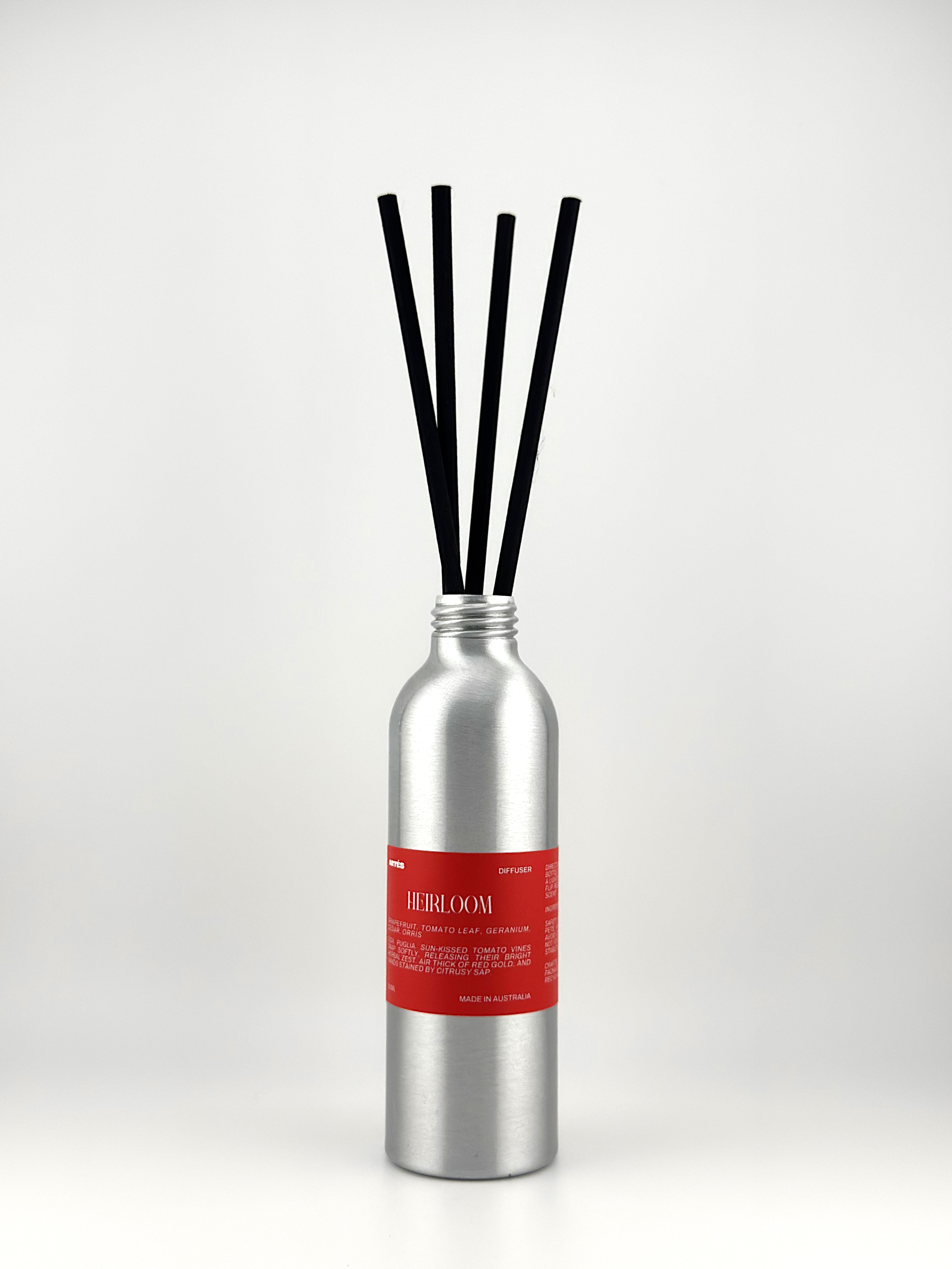 ARTES Heirloom reed diffuser in signature aluminium vessel