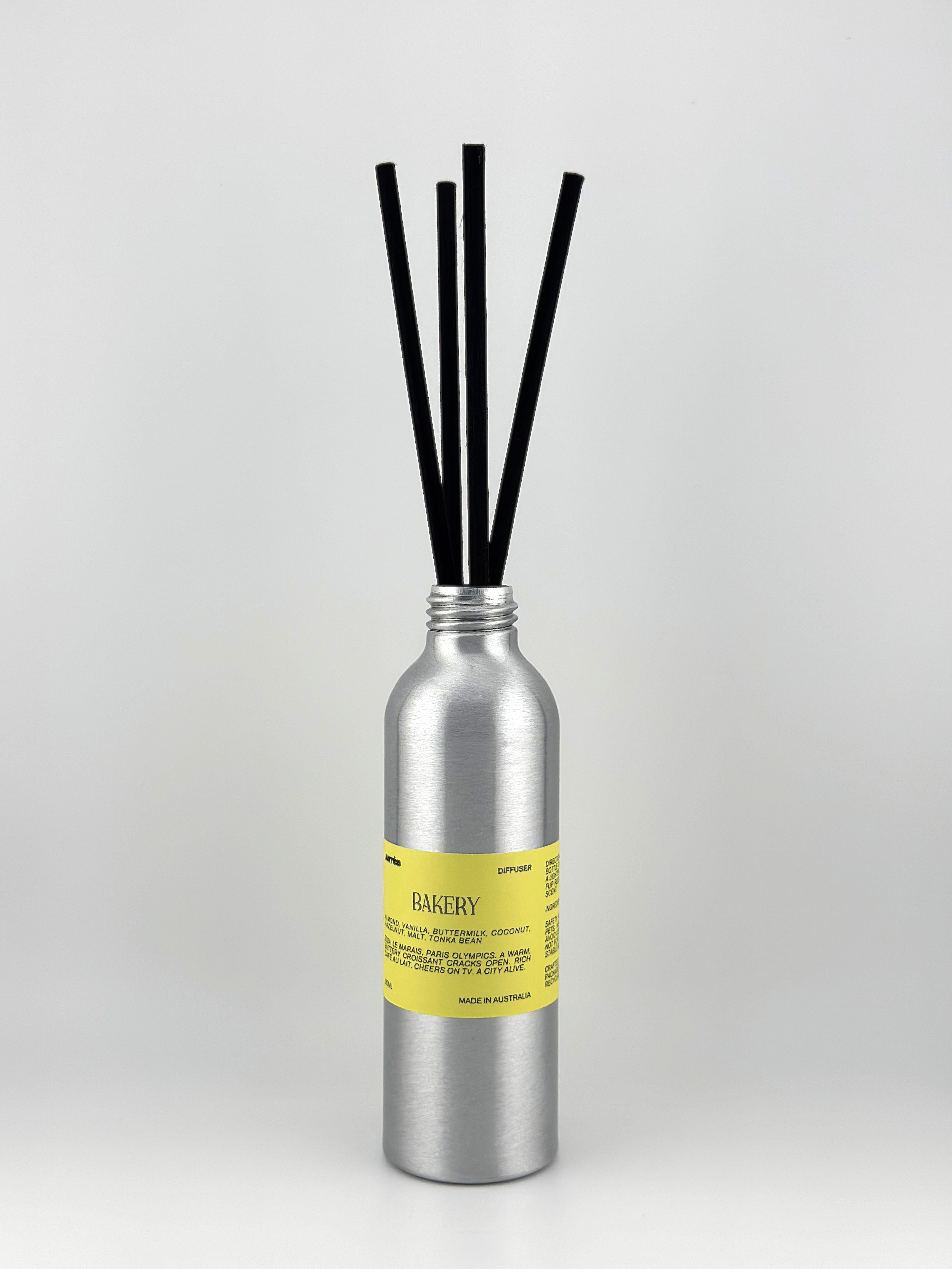 ARTES Bakery reed diffuser in signature aluminium vessel